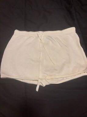 Aya Muse Knit Drawstring Shorts — Cream
